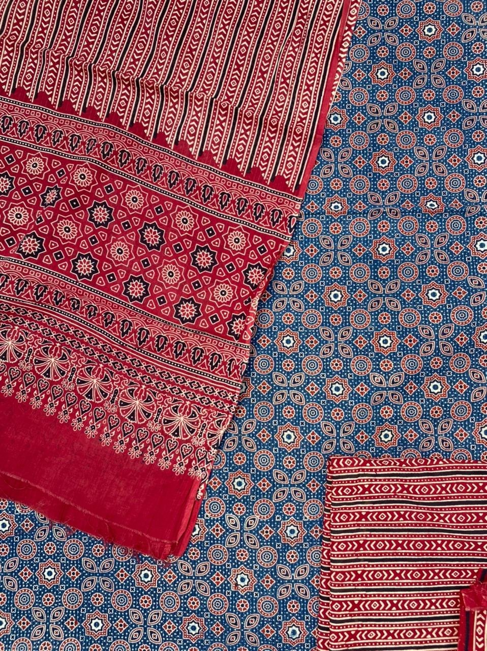 Ajrak - Bandhani Fabric Set Of 2 – Spatika Clothing